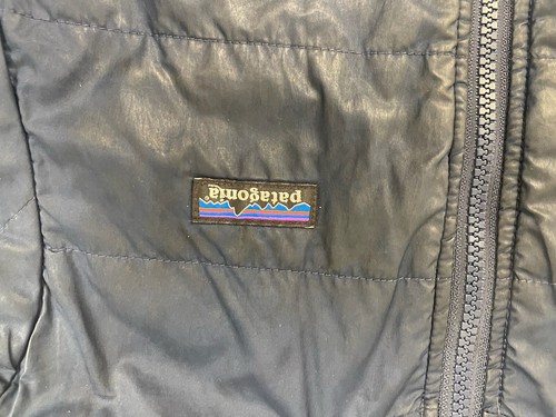 Patagonia Reversible Deep Pile Beige Navy Blue Jacket - Youth Medium - Picture 7 of 11