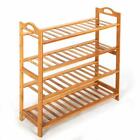 Bamboo Shoe Rack 4 Tiers Entryway Shelf Holder Storage Organizer Home Furniture