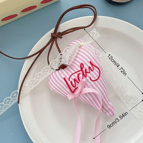 Y2K Sweet Lace Bow Heart Keychain Girly Cute outlet Keyring Bag Pendant Decoration *