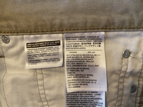 Men’s 514 Levi’s Straight Fit Chinchilla Twill Pants Size 34 X 34 - Picture 11 of 14