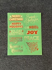 1 Sheet Vintage Hallmark Ambassador Holiday Christmas Saying Stickers Foil 1981