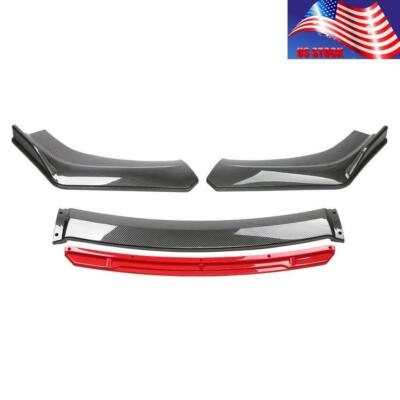 4x 3D Carbon Fiber Color Car Front Bumper Splitter Lip Diffuser Spoiler Body Kit