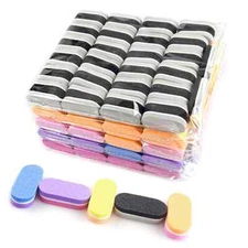 500 Pcs/Lot Nail Supplies Mini Nail Sponge Files Block Double Side Polish Tools