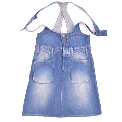 Diesel Vintage Y2K Blue Denim Suspenders Skirt Overall Dress Womens sz XS |  eBay