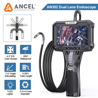4.3''LCD Dual Lens Articulating Borescope Camera 1080P Industrial Inspection 1.6M