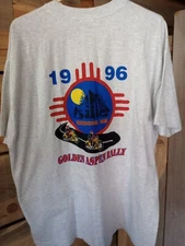 1996 Gold Aspen Rally Motorcycle Bike Riding Single Stich Xl T-Shirt Vintage 