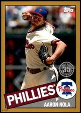 Aaron Nola 2020 Topps 1985 35th Anniversary Series 2 5x7 Gold #85TB-34 3/10 Phil