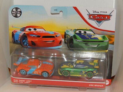 mattel disney pixar cars 2021 card 2 pack ryan ''inside'' laney & eric braker
