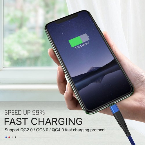 1m 2m 3m Fast Charge USB Data Cable Charger Cord for iPhone 11 12 13 X 6 7 8 5 - Picture 2 of 14