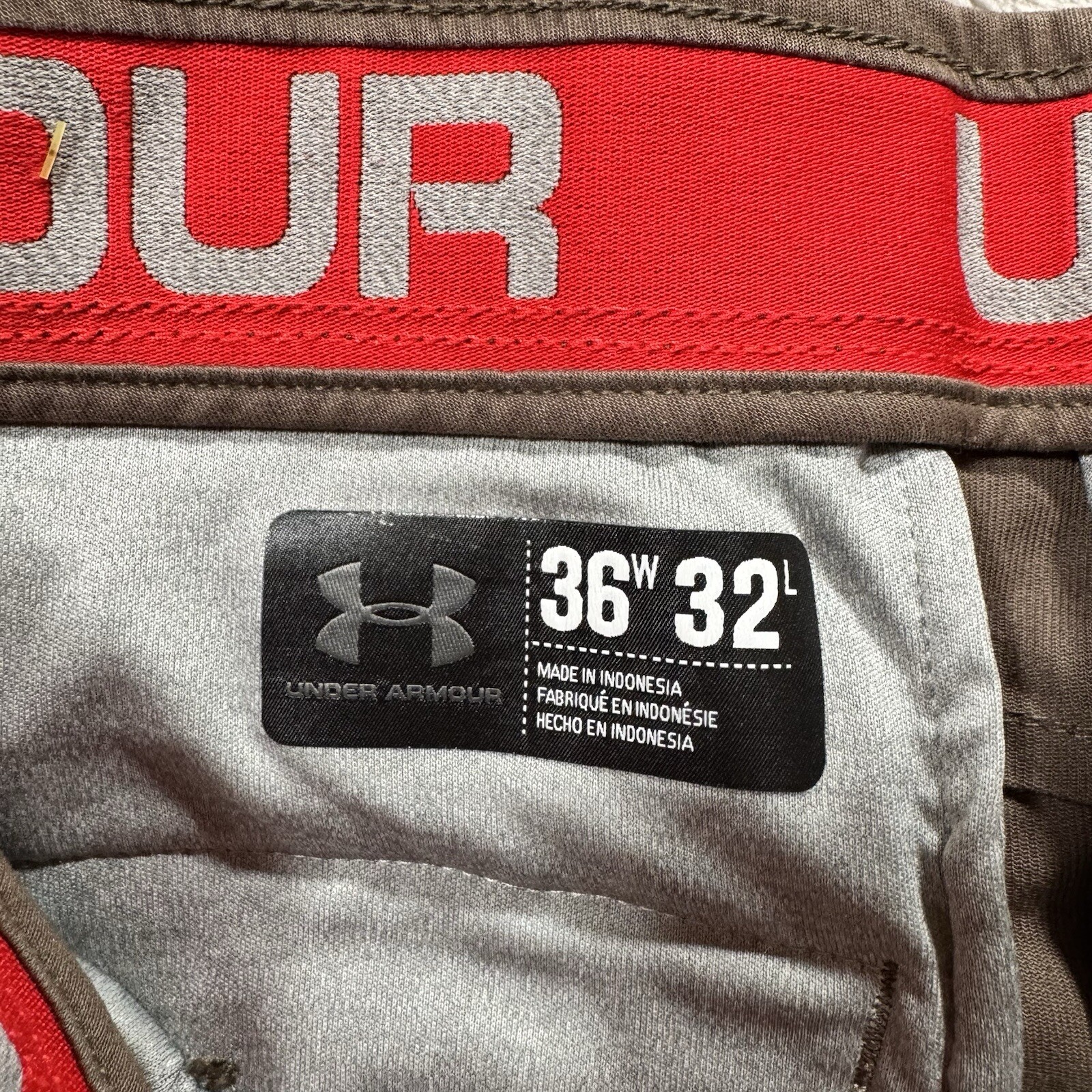 Under Armour Pants Mens 36x32 Brown Chino Cotton Stretch Active