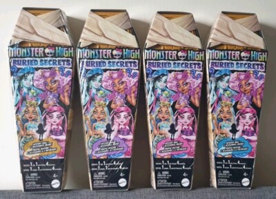 Monster High Buried Secrets Draculaura Cleo Clawdeen & Frankie Dolls Set New