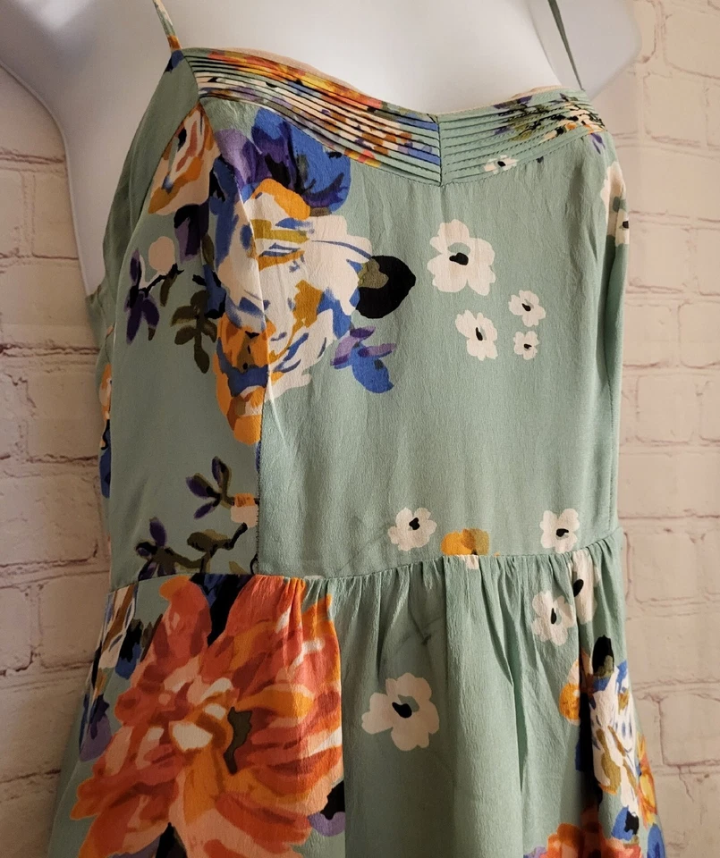 Новый без ценников сарафан Moulinette Soeurs Anthropologie как новый 100% шелк с цветочным принтом размер 0 - Изображение 3 из 4