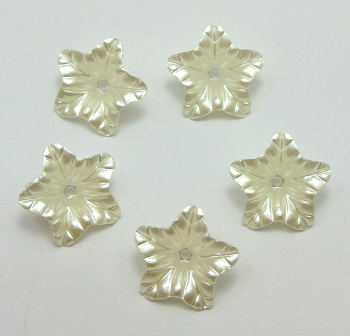 100 Ivory Acrylic Pearl Bead Cap Bellflower Bell Flower Beads 16mm - Picture 5 of 8