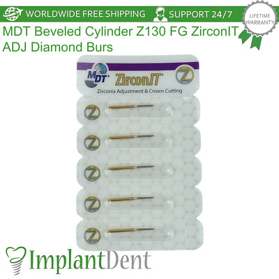 Dental MDT Beveled Cylinder Z130 FG ZirconIT ADJ Diamond Burs Reshaping Crowns