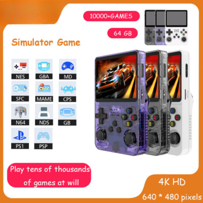 R36S Handheld Game Console R35s Plus Video Game Console Linux System IPS Screen