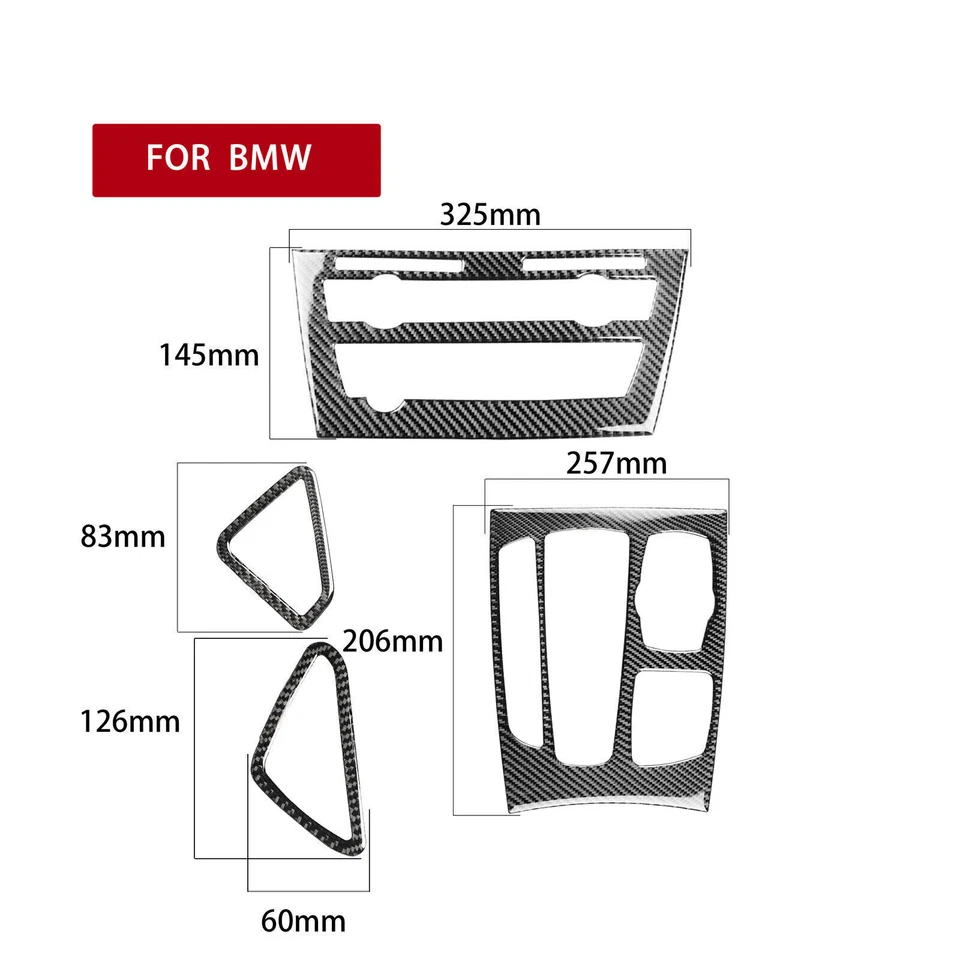Cubierta de panel de consola central de fibra de carbono para BMW X5 X6 F15 F16 2014-2018 Foto 2 de 4
