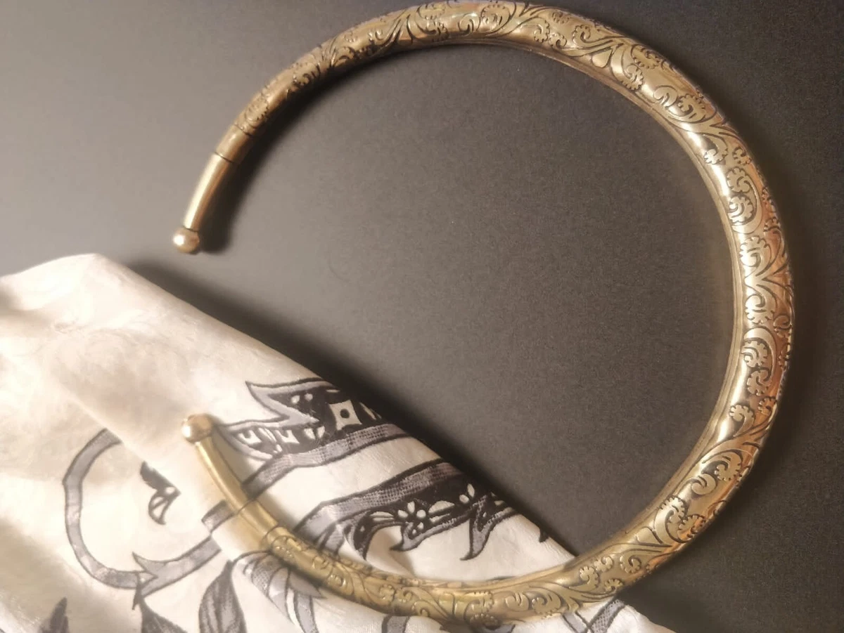 Spiral Flexible Tribal Brass Choker Ethnic Brass Choker Necklace