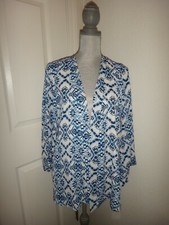 Fever Women's Lightweight Blazer Blue White Polyester Fully Lined Size S