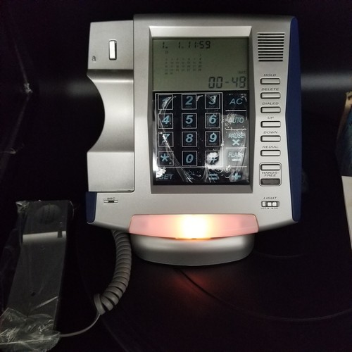 Teléfono fijo con identificador de llamadas parlantes Shift 3 panel táctil LCD, luz nocturna, alarma - Imagen 10 de 13