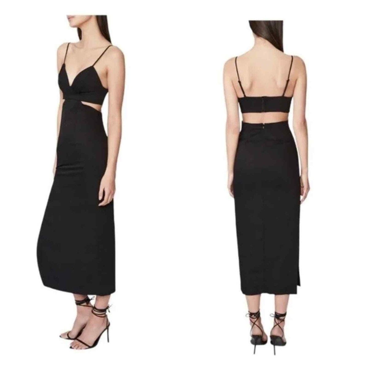 NWT Bardot Cut Out Slit Midi Dress 12