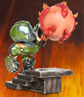 Doom Eternal Slayer VS Cacodemon Mini Collectible Figure Statue