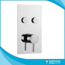 Twin Round Push Button Concealed Thermostatic Valve -Chrome- 2 Outlet Shower Mix