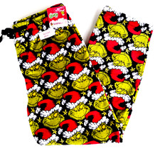 THE GRINCH Soft Plush Black Fleece LOUNGE SLEEP PJ PAJAMA PANTS Men  s S M L XL 