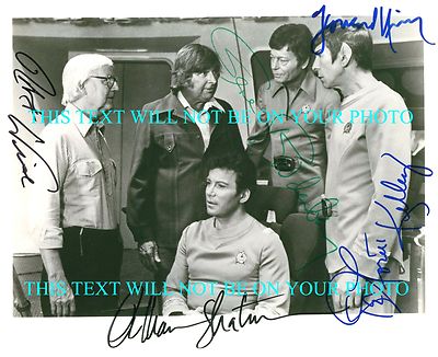 LEONARD NIMOY WILLIAM SHATNER DEFOREST KELLEY RODDENBERRY SIGNED 8x10 ...