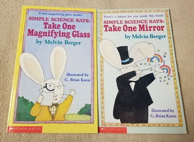 Simple Science Says 2 Book Lot TAKE ONE MIRROR Magnifying Glass Melvin Berger