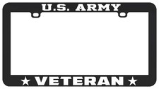 Army Veteran License Plate Frame Holder Tag