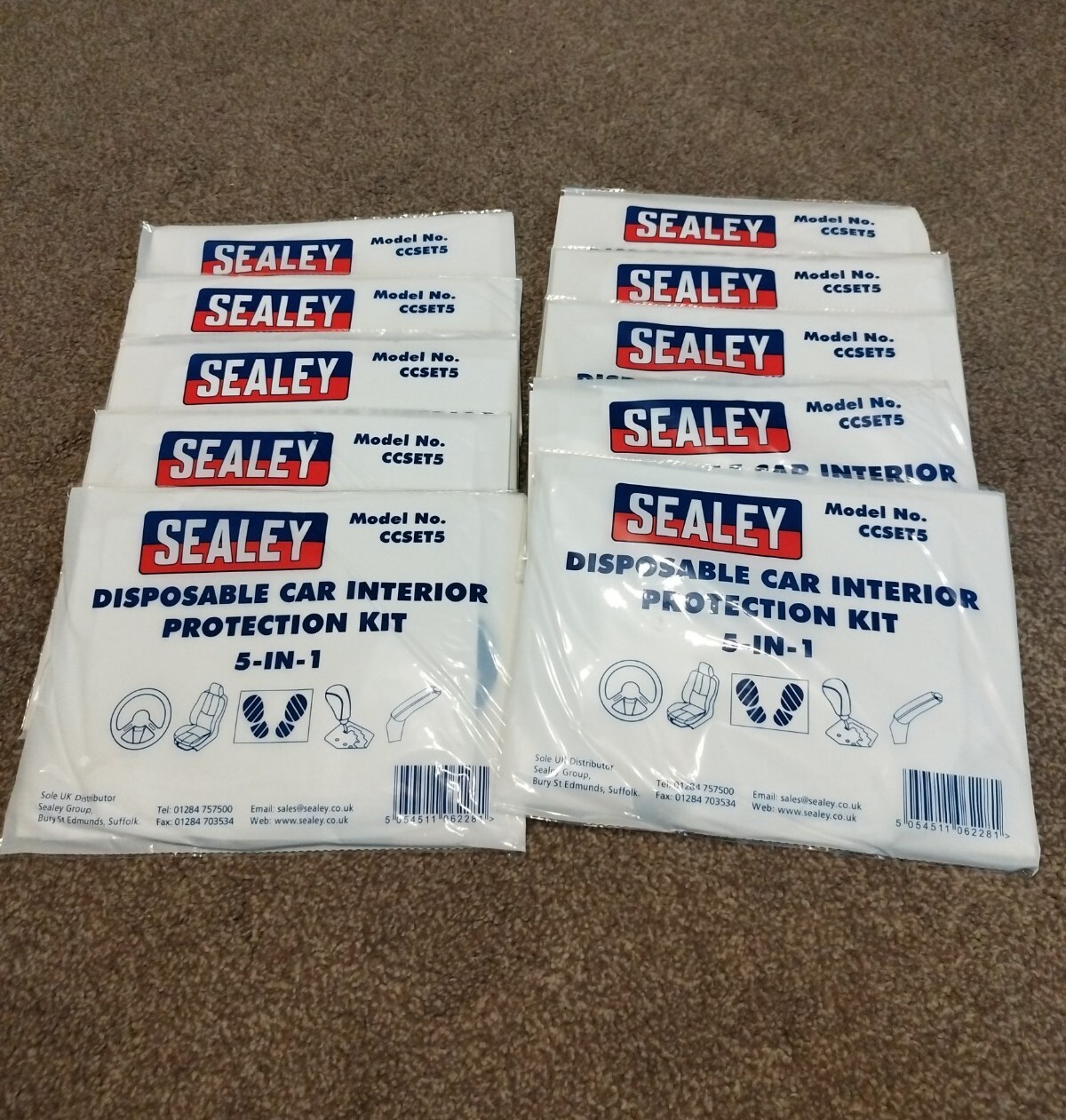 10x Sealey 5 in 1 Disposable Car Interior Protection Kits CCSET550 eBay