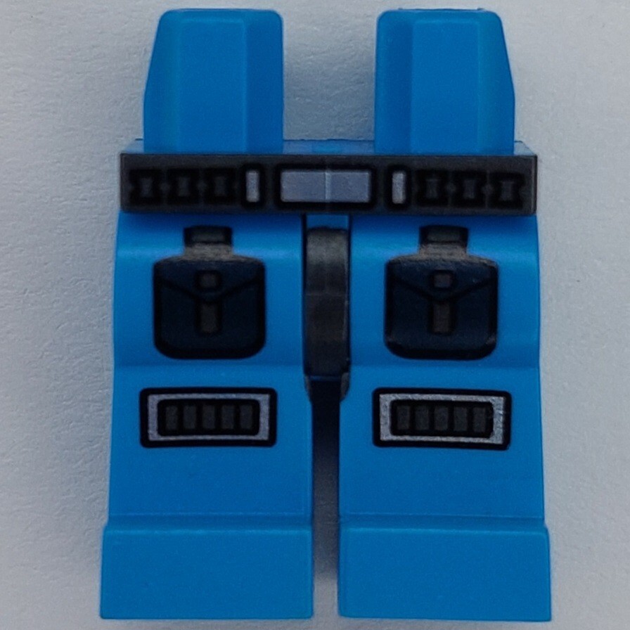 Lego Minifigure Dark Azure Legs Gray Pocket Print ADU