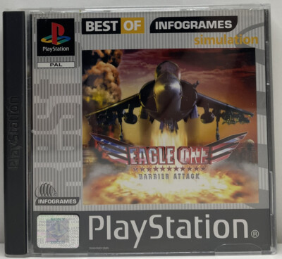 Eagle One Harrier Attack PS1 PlayStation 1 Game Spiel + Anleitung Zustand Gut