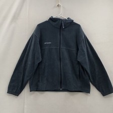 Columbia Mens Grey Long Sleeve Full Zip Fleece Pockets Casual Jacket Size L