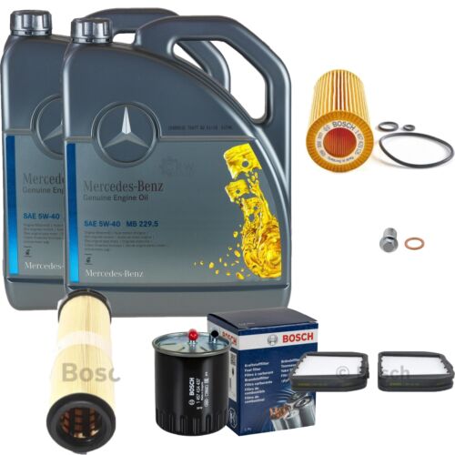 BOSCH Inspektionpaket 10 L Mercedes ORIGINAL Öl 5W-40 229.5 für E 320 T CDI - Picture 1 of 7