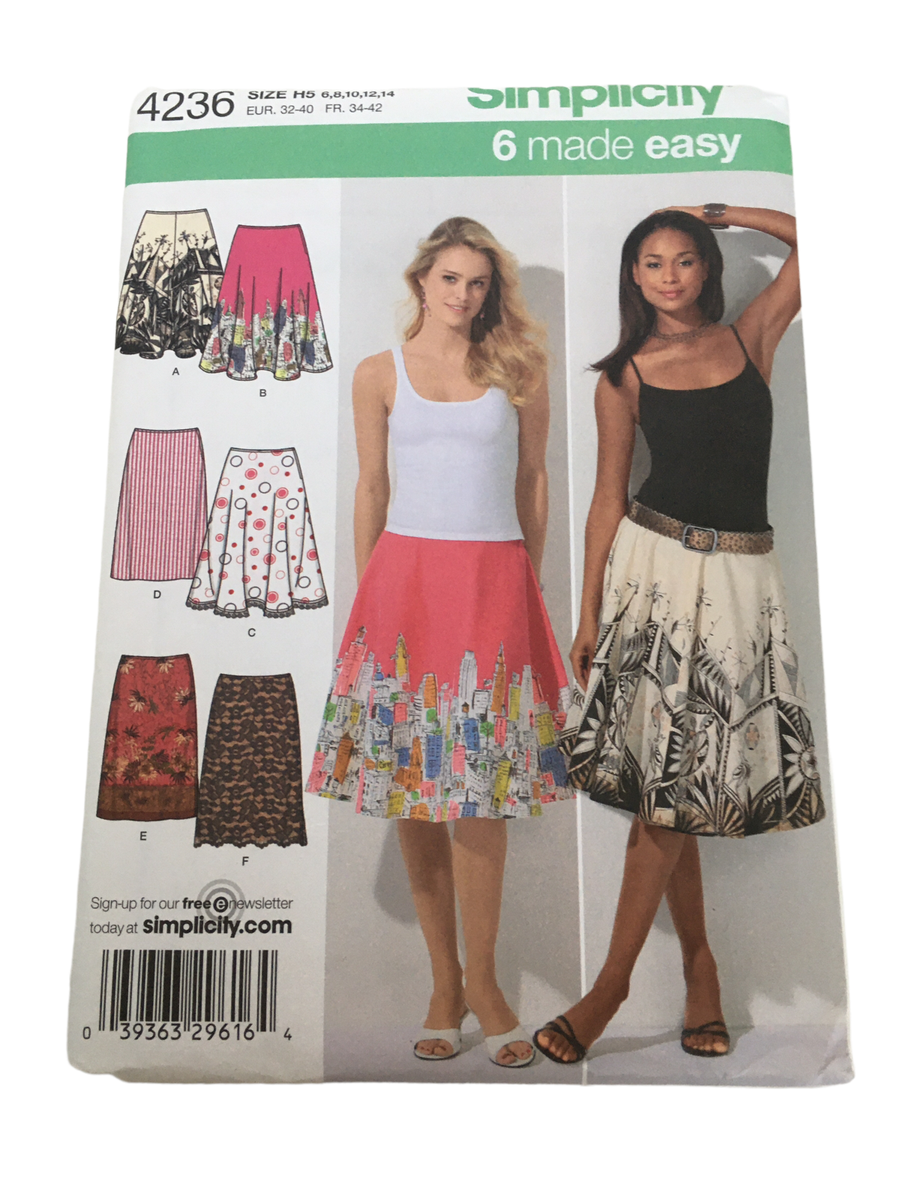 Simplicity Sewing Pattern 4236 Slim Skirt or Full and Half Circle Skirts  6-14 UC