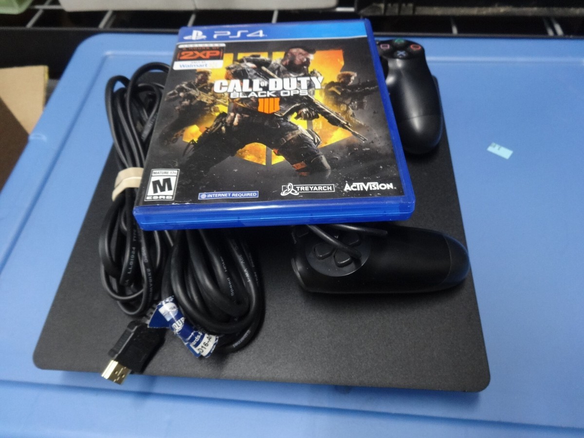 PS4 Slim 500GB CONSOLE BUNDLE - Black Plus 2 Controllers, COD GTA 