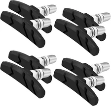 Brake Pads Set 4 Pairs Road Mountain Bike V-Brake Block Shoes 70mm Hex Nut Shims