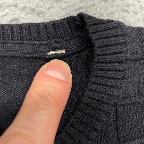Vince Camuto Sweater Mens XLT Tall Black Pullover Crew Neck Long Sleeve Check - Picture 5 of 11