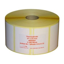 Thermo Etiketten auf Rolle - 57 x 32 mm - 2.100 St&uuml;ck - ABL&Ouml;SBAR