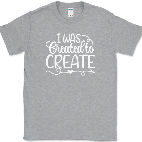 I Was Created To Create T-Shirt Funny Crafting Hobby Art Sewing Gift Tee - Picture 2 of 10
