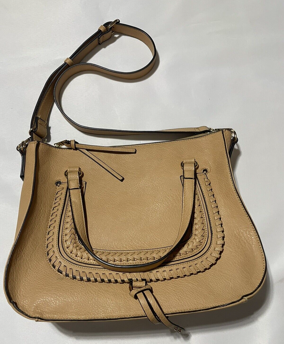 ✨ SOLE SOCIETY Tan Brown Dayla Satchel Purse Braided Shoulder Bag