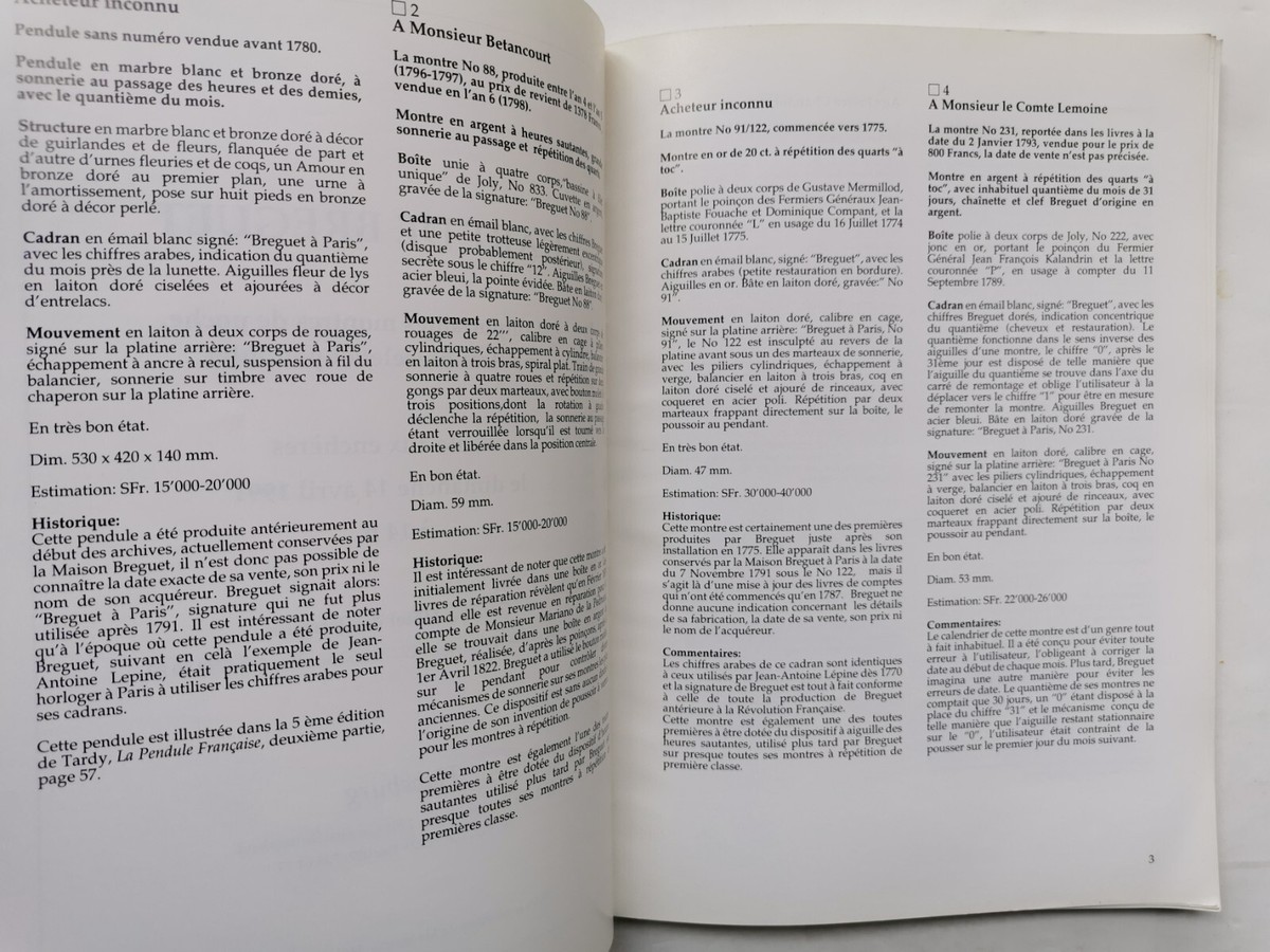 Brochure 'L'Art De Breguet' - Édition Genève 1991 - Occasion Bon état - Collection Horlogerie