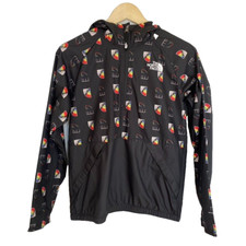 The North Face Youth L 14-16 Windbreaker Jacket Windwall 1/4 Zip Hooded Rainbows
