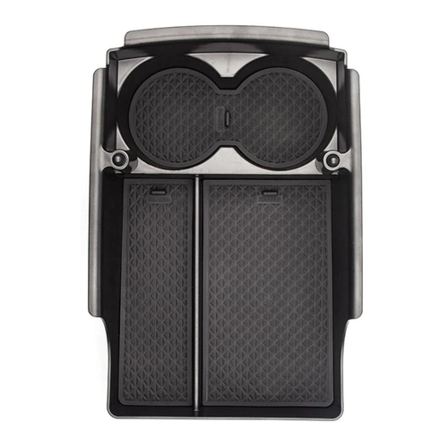 Tesla Model S, X, Mittelkonsole Aufbewahrungsbox Organizer mit Getränkehalter - Bild 1 von 4