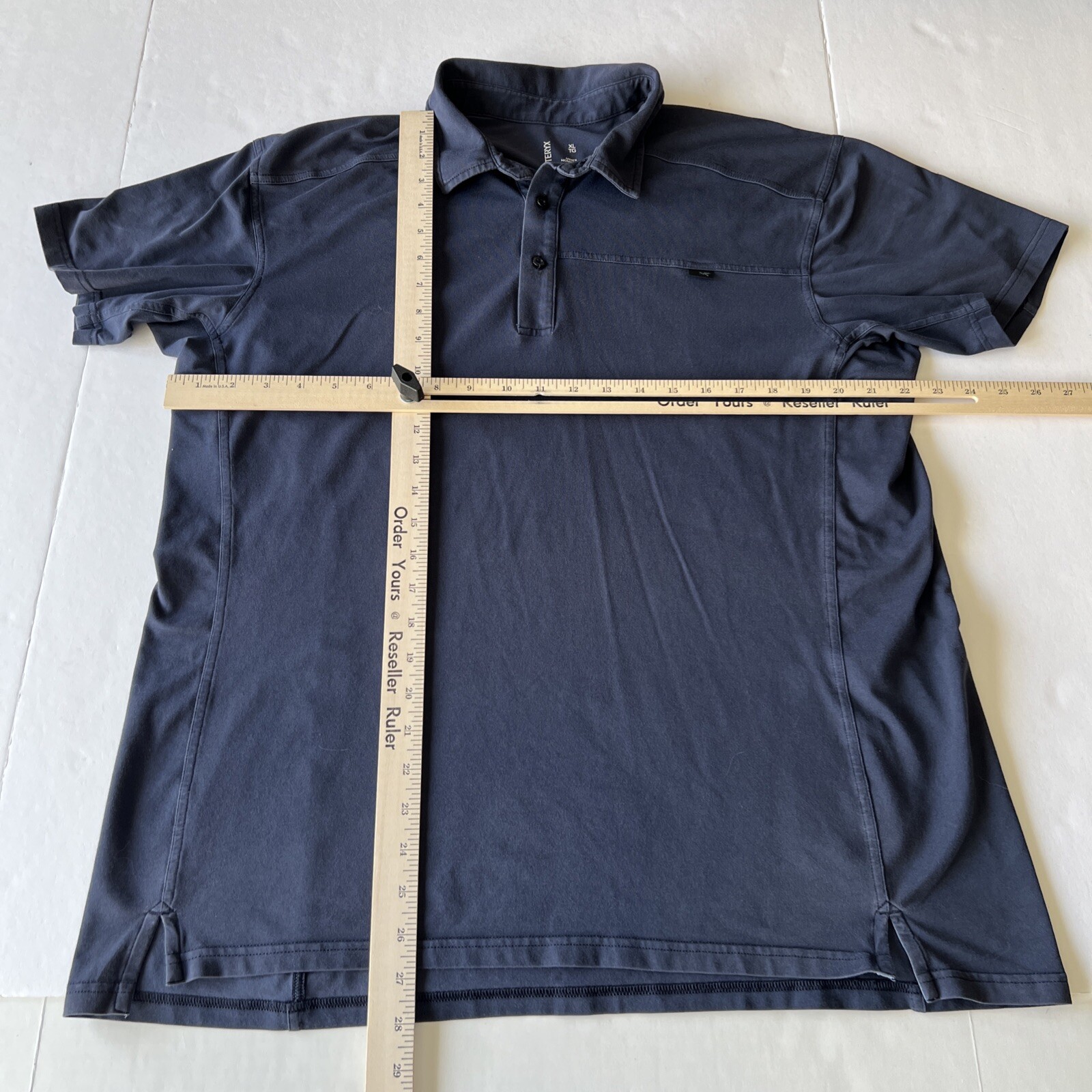 ARC'TERYX Polo Arcteryx uomo XL blu navy prigioniera manica corta casual performance elasticizzata