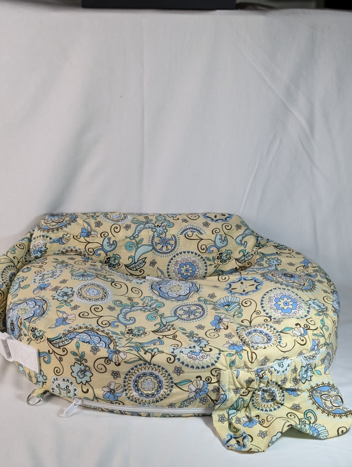 My Brest Friend 875 Nursing Posture Pillow - Yellow And Blue Paisley-image