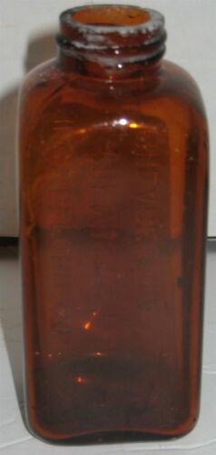 Jarrón de utilería botella de vidrio Philadelphia HK Mulford Co Chemists marrón ámbar de colección - Imagen 3 de 6