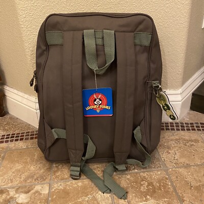 NWT~Vintage LOONEY TUNES Tweety 1999 Green Backpack 15” X 11  display picture 1