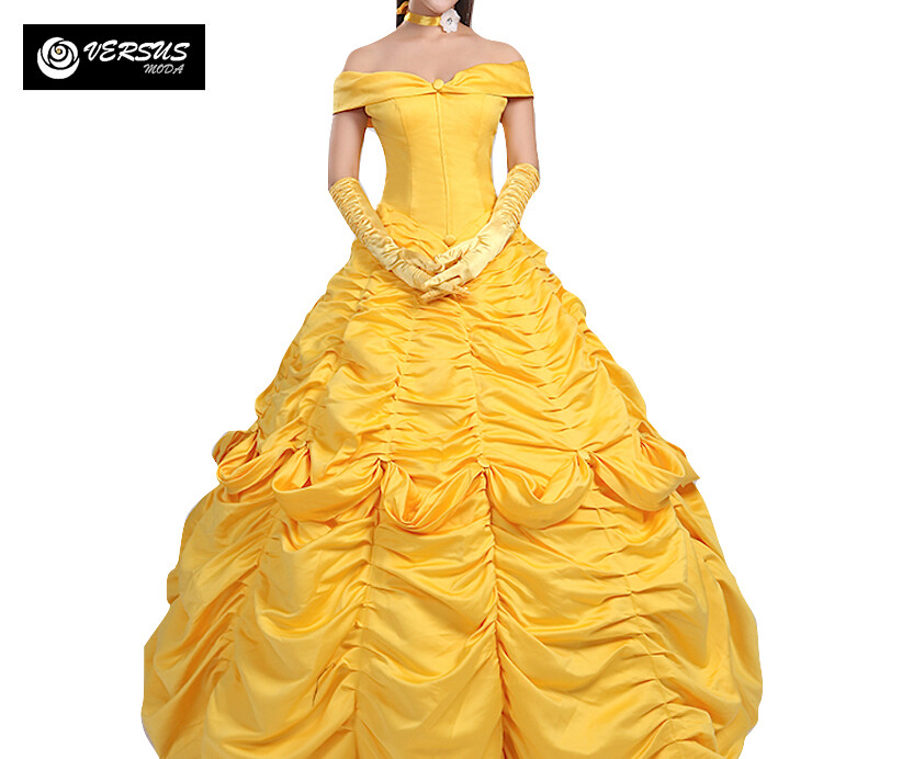 Bella Vestito Carnevale Cosplay Donna Dress up Belle Woman Costume